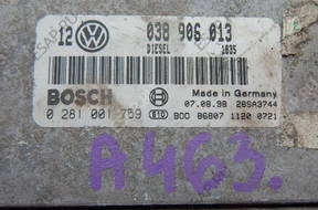 БЛОК УПРАВЛЕНИЯ VOLKSWAGEN  ECU 0281001759 038906013