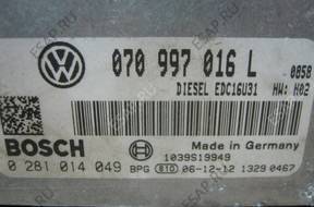 БЛОК УПРАВЛЕНИЯ VOLKSWAGEN T5 2.5 TDI 070997016L EDC16U31