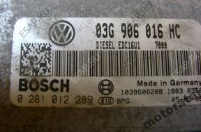 БЛОК УПРАВЛЕНИЯ VW 0281012289 03G906016HC EDC16U1