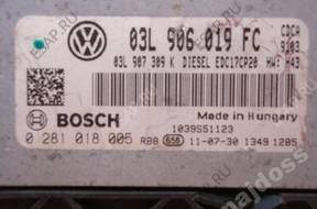 БЛОК УПРАВЛЕНИЯ VW AMAROK  2.0TDI 0281018005 03L906019FC