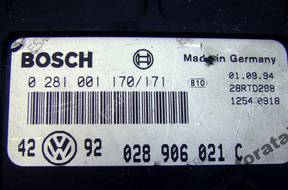 БЛОК УПРАВЛЕНИЯ  VW AUDI 0281001170/171  028906021C