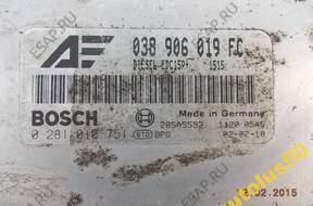 БЛОК УПРАВЛЕНИЯ   VW Audi 038906019FC 0281010751