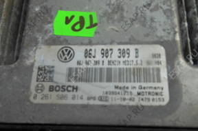 БЛОК УПРАВЛЕНИЯ VW AUDI   ДВИГАТЕЛЕМ 06J907309B