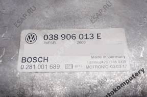 БЛОК УПРАВЛЕНИЯ VW CADDY 038906013e 0281001689 БЕЗ КОДА