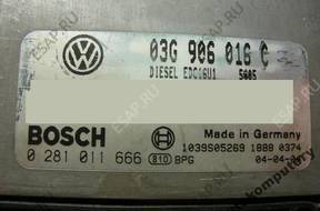 БЛОК УПРАВЛЕНИЯ VW CADDY 03g906016c 0281011666 БЕЗ КОДА