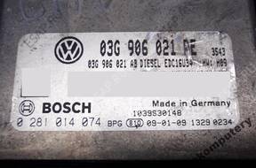 БЛОК УПРАВЛЕНИЯ VW CADDY 03g906021pe 0281014074 БЕЗ КОДА