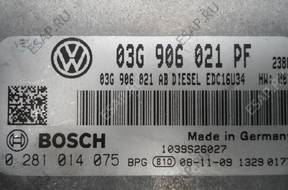 БЛОК УПРАВЛЕНИЯ VW CADDY 1.9 TDI 0281014075 03G906021PF