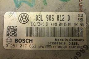 БЛОК УПРАВЛЕНИЯ VW CRAFTER 2.0 TDI  03L906012D 0281017663