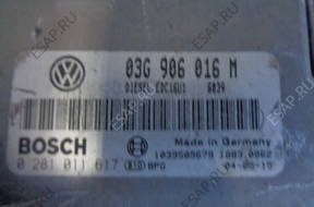 БЛОК УПРАВЛЕНИЯ VW GOLF 0281011617 03G906016M EDC16U1