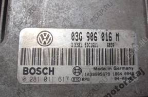 БЛОК УПРАВЛЕНИЯ VW GOLF 0281011617 03G906016M EDC16U1