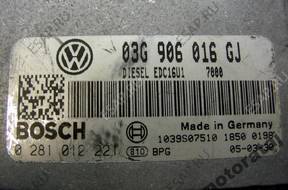 БЛОК УПРАВЛЕНИЯ VW GOLF 0281012221 03G906016GJ  EDC16U1
