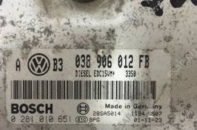 БЛОК УПРАВЛЕНИЯ VW GOLF 038906012 FB 0281010651