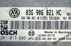 БЛОК УПРАВЛЕНИЯ VW GOLF  03G906021HC  0281013685 1.9TDI