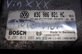 БЛОК УПРАВЛЕНИЯ VW GOLF 03g906021hc 0281013685 БЕЗ КОДА