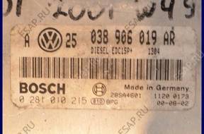 БЛОК УПРАВЛЕНИЯ VW GOLF 1.9 038906019AR 0281010215