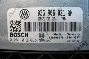 БЛОК УПРАВЛЕНИЯ VW GOLF 1.9TDI 0281012085 03G906021AN