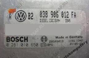 БЛОК УПРАВЛЕНИЯ VW GOLF IV 038906012fa 0281010650 БЕЗ КОДА