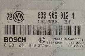 БЛОК УПРАВЛЕНИЯ VW GOLF IV 1.9 TDI 038906012M 0281001979