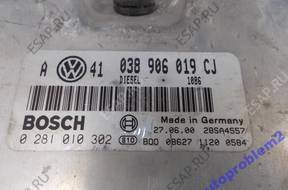 БЛОК УПРАВЛЕНИЯ VW Golf IV Bora 1.9 TDI 115 038906019CJ