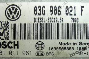 БЛОК УПРАВЛЕНИЯ VW GOLF V 0281011961 03G906021F EDC16U34
