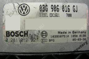 БЛОК УПРАВЛЕНИЯ VW GOLF V 03g906016gj 0281012221 БЕЗ КОДА