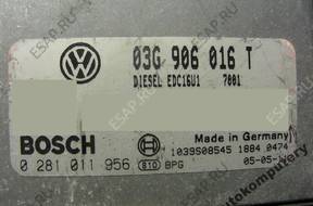 БЛОК УПРАВЛЕНИЯ VW GOLF V 03g906016t 0281011956 БЕЗ КОДА