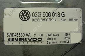БЛОК УПРАВЛЕНИЯ VW GOLF V 03g906018g 5wp45530aa +PIN