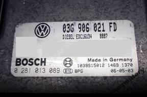 БЛОК УПРАВЛЕНИЯ VW GOLF V 03g906021fd 0281013089 БЕЗ КОДА