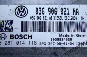 БЛОК УПРАВЛЕНИЯ VW GOLF V 1.9 TDI 03G906021NA 0281014116