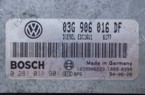 БЛОК УПРАВЛЕНИЯ VW GOLF V 1.9TDI 0281011901 03G906016DF