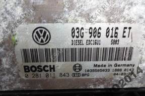 БЛОК УПРАВЛЕНИЯ VW GOLF V 2.0 TDI 0281011843 03G906016ET