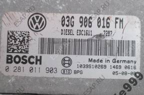 БЛОК УПРАВЛЕНИЯ VW GOLF V 2.0 TDI 03G906016FM  0281011903