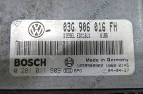 БЛОК УПРАВЛЕНИЯ VW GOLF V 5   ДВИГАТЕЛЕМ 03G906016FH