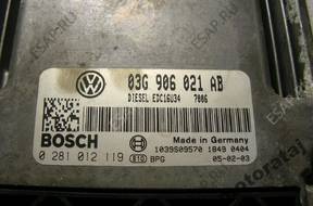 БЛОК УПРАВЛЕНИЯ VW PASSAT 0281012119 03G906021AB EDC16U34