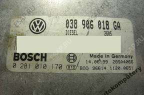 БЛОК УПРАВЛЕНИЯ VW PASSAT 038906018ga 0281010170 БЕЗ КОДА