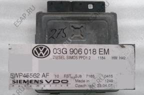 БЛОК УПРАВЛЕНИЯ VW PASSAT 03g906018em 5wp45562af  _275
