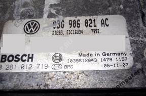 БЛОК УПРАВЛЕНИЯ VW PASSAT 03g906021ac 0281012719 БЕЗ КОДА