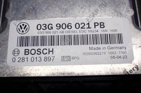 БЛОК УПРАВЛЕНИЯ VW PASSAT 03g906021pb 0281013897 БЕЗ КОДА