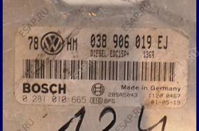 БЛОК УПРАВЛЕНИЯ VW PASSAT 1.9 038906019EJ 0281010665