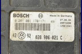 БЛОК УПРАВЛЕНИЯ VW PASSAT 1.9 TDI 0281001170 028906021C