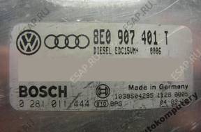 БЛОК УПРАВЛЕНИЯ VW PASSAT 8e0907401t 0281011444 +PIN