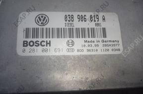 БЛОК УПРАВЛЕНИЯ VW PASSAT B5 1.9 TDI AJM 038 906 019 A