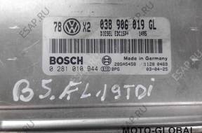 БЛОК УПРАВЛЕНИЯ   VW PASSAT B5 FL 1.9 0281010944