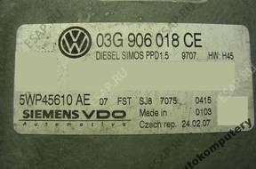 БЛОК УПРАВЛЕНИЯ VW PASSAT B6 03g906018ce 5wp45610ae +PIN