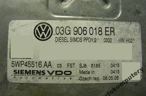 БЛОК УПРАВЛЕНИЯ VW PASSAT B6 03g906018er 5wp45516aa +PIN