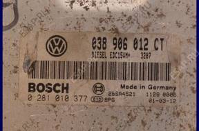 БЛОК УПРАВЛЕНИЯ VW POLO 1.9 SDI 038906012CT 0281010377