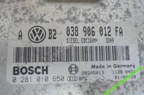 БЛОК УПРАВЛЕНИЯ VW SEAT SKODA 038906012FA 0281010650