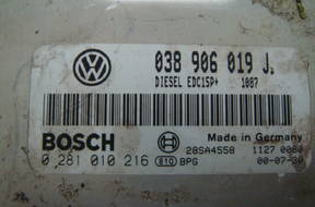 БЛОК УПРАВЛЕНИЯ VW SHARAN 1.9 TDI 038906019J 0281010216