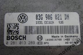 БЛОК УПРАВЛЕНИЯ VW SKODA 1.9TDI 0281013289 03G906021DN