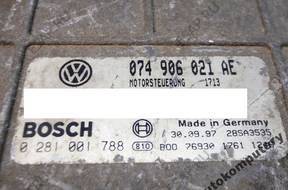 БЛОК УПРАВЛЕНИЯ VW T4 LT 074906021ae 0281001788 БЕЗ КОДА